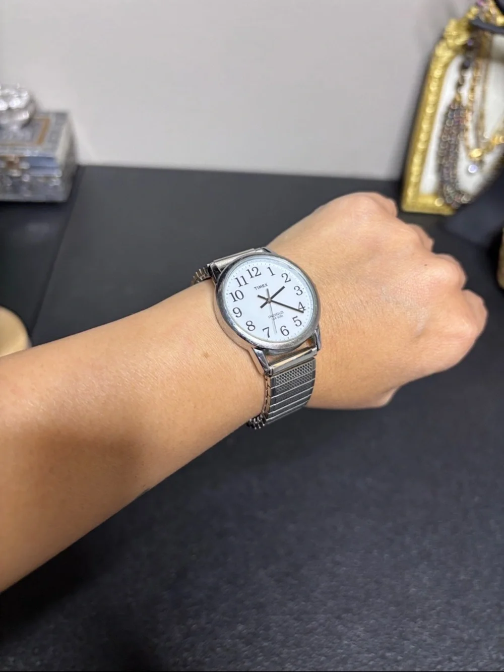 Timex Silver Indiglo Y2K Watch Retro  White Dial Lights Up WORKING Expansion